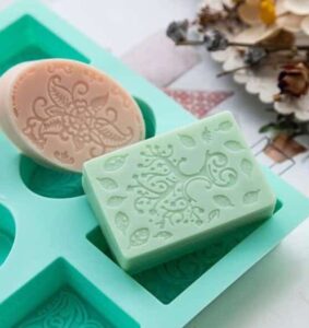 Podwójna forma silikonowa z dekoracjami „arabeskowymi” (prostokątna i owalna): Zanurz się w sztuce domowego mydła!