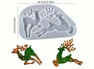 Forma na dwie renifery do własnoręcznie robionych ozdób świątecznych