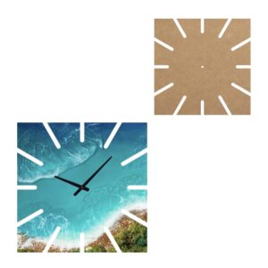 Rozbudź swoją kreatywność: podstawy z MDF do tworzenia oryginalnych i ekskluzywnych zegarów! - zegarek kwadratowy