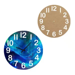 Rozbudź swoją kreatywność: podstawy z MDF do tworzenia oryginalnych i ekskluzywnych zegarów! - zegarek z otworem i cyframi