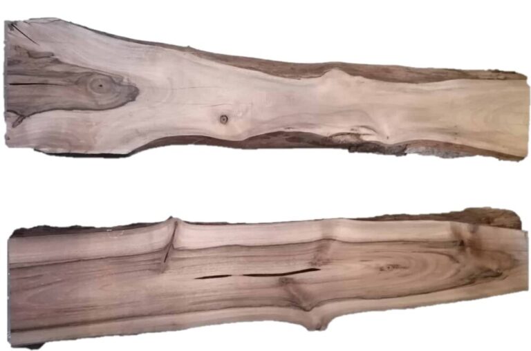 2 DESKI Z ORZECHA HISZPAŃSKIEGO O WYMIARACH 120-130 CM X 4,5 CM GRUBOŚCI – Stwórz swój pierwszy stół River
