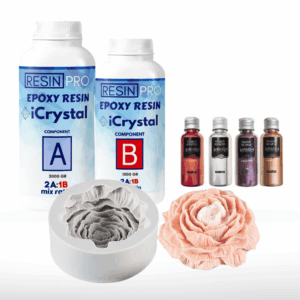 Zestaw Kryształowa Żywica z Efektem Kwiatu – iCrystal + Pigment Sahara + Forma