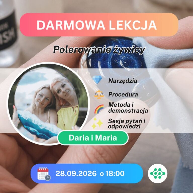 BEZPŁATNE SZKOLENIE: Polerowanie i wykańczanie żywicy epoksydowej